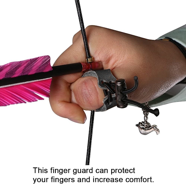 Blød Læder Tommelfinger Ring Bueskydning Fingerbeskytter Recurve Bue Fingerbeskytter Traditionel Buebeskytter Skydehandsker