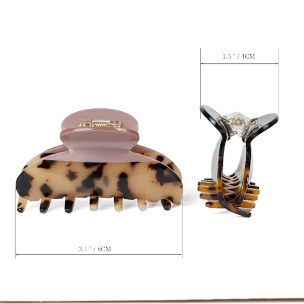 2 st 2,75 tum hårklämma banan hårklämmor sköldpadda spännen celluloid fransk design spännen celluloid leopard print små modeaccessoarer för
