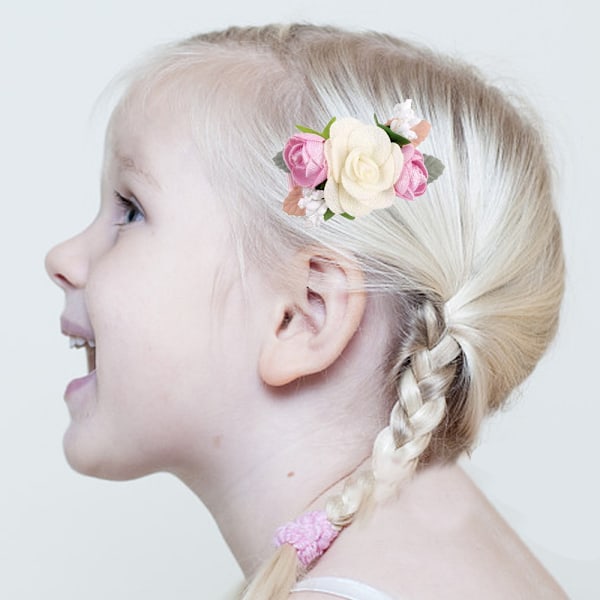 Blomsterhårklipp for jenter, 6 stk. blomsterhårtilbehør for baby, småbarn, tenåringsjenter, gaver, ulike stiler