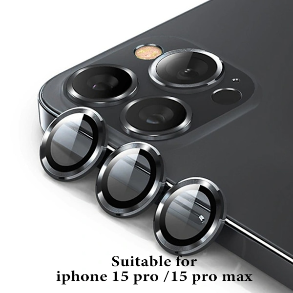 Hat Prince Linsskydd Härdat Glas iPhone 15 Pro/15 Pro Max Svart