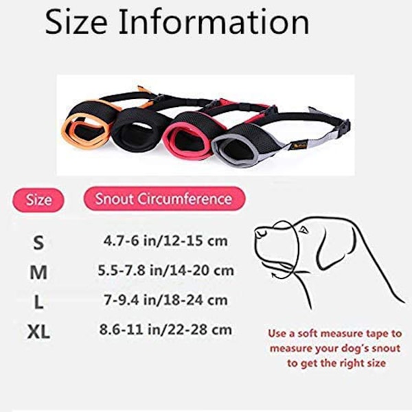 Hundemusling i Nylon, Myk og Sikker, Anti-Bitting og Bjeffing, Pustende Mesh Munnbeskyttelse for Små, Mellomstore og Store Hunder