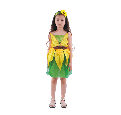 Prinsesse Børne-solsikkekostume til Halloween M