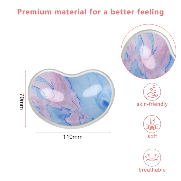 Ergonomisk silikon handledsstöd för mus, transparent handledsstöd, hjärtformad genomskinlig cool handkudde