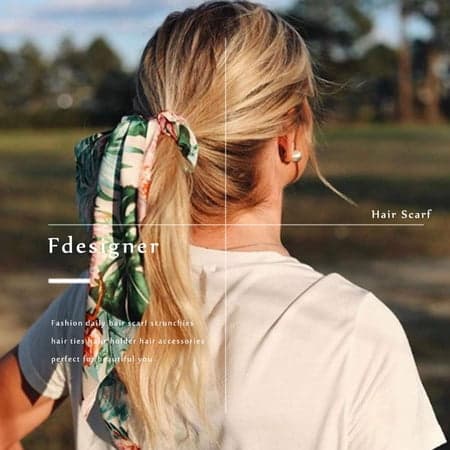 Hårbånd Scrunchies Satin Silke Hårbånd Sløjfe Hår Scrunchie Blomst Hår Elastiske Hårtilbehør til Kvinder og Piger