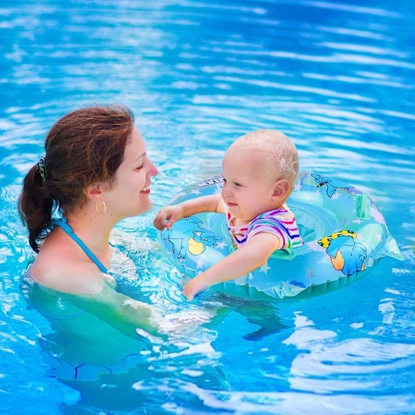 Baby Simning Flottörer, Uppblåsbar Simring med Flotör