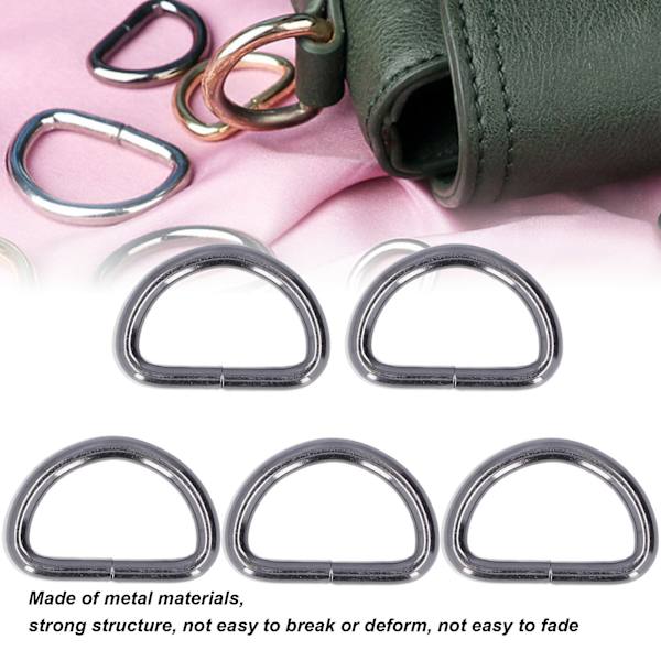 20 st D-ringar 4x38x23mm Stark Konstruktion Bred Användning Elegant Utseende DIY Hantverk för Väskor Plånböcker Armband Vapen Färg