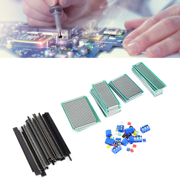 100 st Dubbelsidiga Kretskortssatser PCB Universal Tryckt Elektronisk Krets Prototyp Paneler