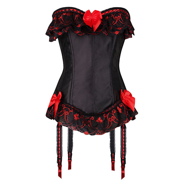 Kvinders Snørebånds-Overbust-Korset med Ben, Trimmet Korset Overbust Talje-Strammer Bustier Top