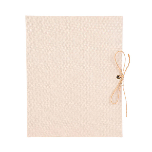 Luovasti ommeltu DIY-korttialbumi, romanttinen irtolehtikirja naruhihnalla, 30 sivua (Beige)