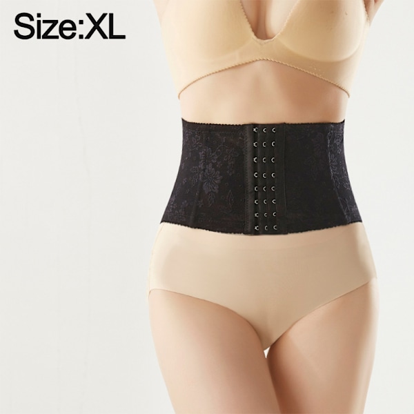 Lace Mesh Kvinner Etterfødsels Abdominal Belte Reparasjonsbelte Kort Trunk Midje Trening Stram Belte (Svart)