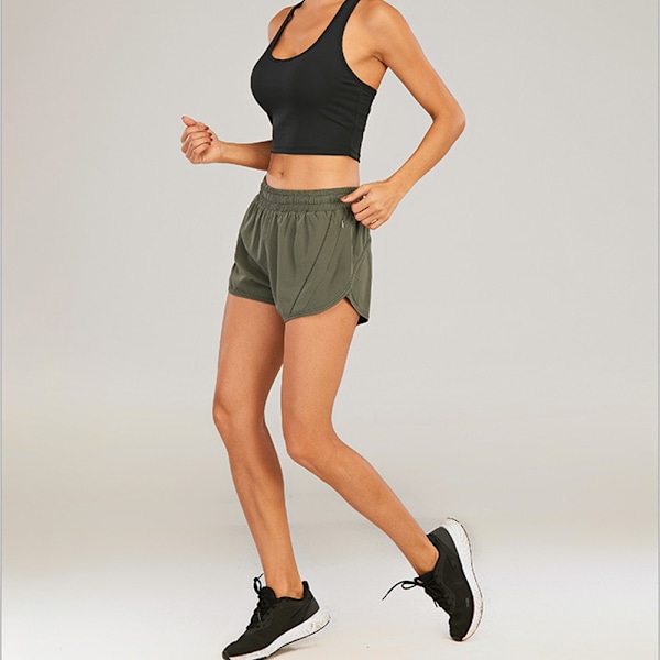 Åndbare løse anti-blændende yogashorts Udendørs afslappet løbeshorts Kvinders fitnessbukser