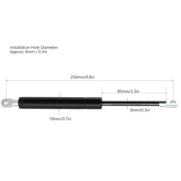 Løfte Støttestænger Bar Bonnet Motorhjelm Støttearm Gasfjeder DIY Opadvendt Tung Luftstang YQL 250x85x18600N