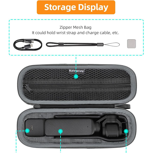 Hard Carry Case for DJI Osmo Pocket 3, Bærbar Osmo Pocket 3 Oppbevaringsveske, DJI Pocket 3 Tilbehør