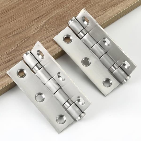 AIMOONSA - 4-pak flade hængsler i rustfrit stål 44×32×1,2 mm (6 huller) med 24 skruer, skruemontering