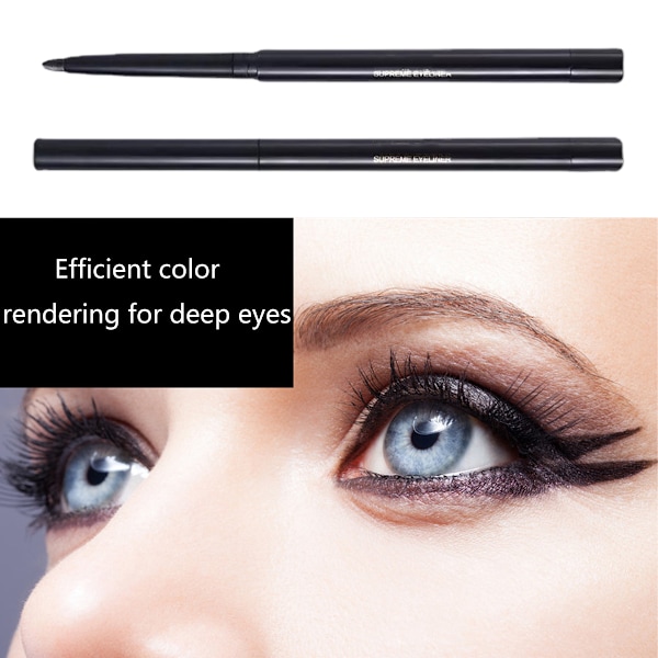 Långvarig Eyelinerpenna, Mjuk & Bländbar Makeup, Smudge-resistent Penna Eyeliner Svart & Djupbrun