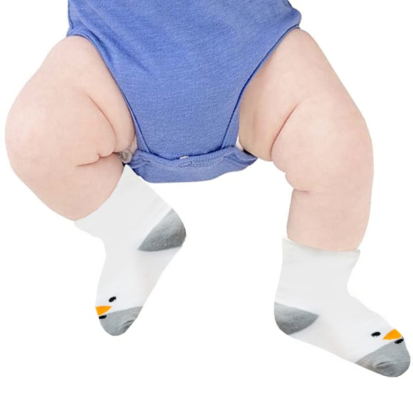 3 par babyknäskydd storlek M, halkfria strumpor för krypande, babytecknade knä- och armbågsskydd i bomull