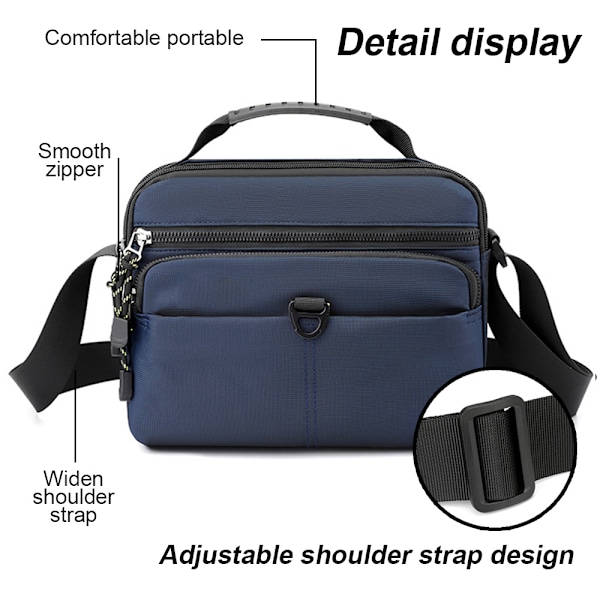 Ny herr-axelremsväska för friluftsliv, crossbody-väska med stor kapacitet, messenger-väska, bärbar