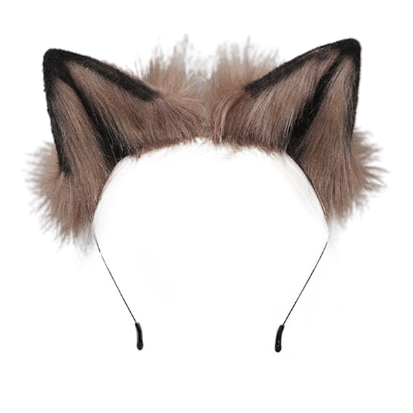 Fox Cat Lange Pelsører Hår Hodeplagg Ulv Dyr Halloween Kostyme Fest Dekorasjon