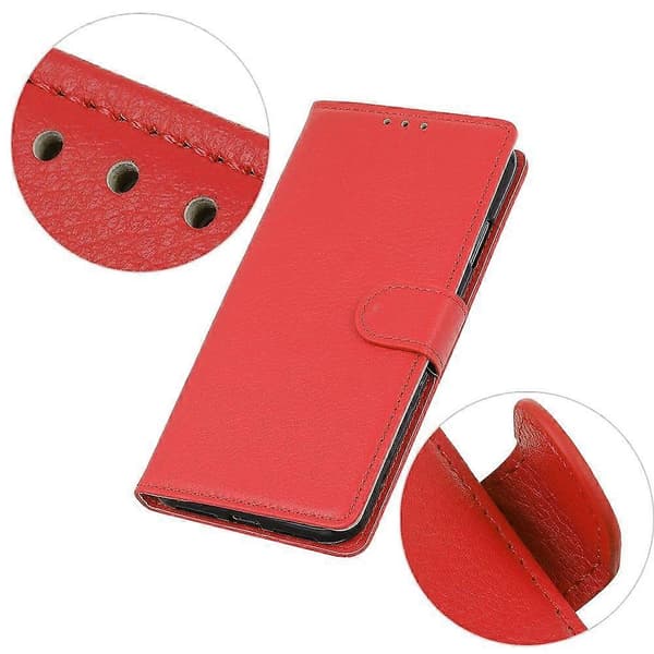 Plånboksfodral för OnePlus Nord CE5 5G PU-läderfodral Litchi-textur (röd)