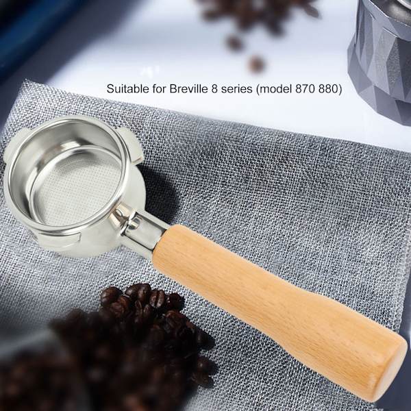 Pohjaton Portafilter 54mm 3 Korvaa Massiivinen Puukahva Ruostumaton