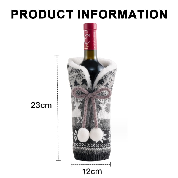 Christmas Sweater Wine Bottle Cover,  Wine Bottle Sweater 2pcs