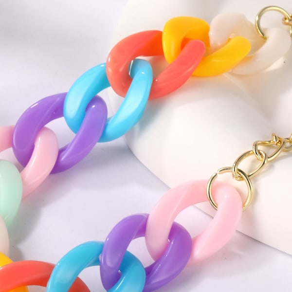 2 st kubanska kedjeband för män kvinnor, fashion regnbåge hip-hop armband för flickor semesterfestgåvor