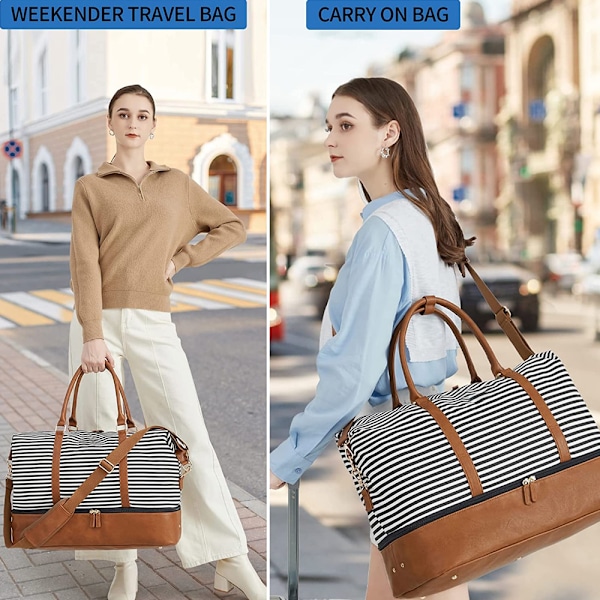 Dametøyler Canvas Weekendbag, overnatting, håndbagasje, duffelbag