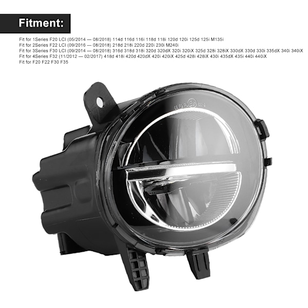 Høyre Front Tåkelys LED Hodelykt Bil Lys 63177315560 Passer for F20 F22 F30 F35