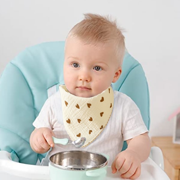 Baby Spädbarn Triangel Square Square Sjal 360 Sjal Pojke och Flicka Nyfödda Lämplig för Dregling och Tandspottning