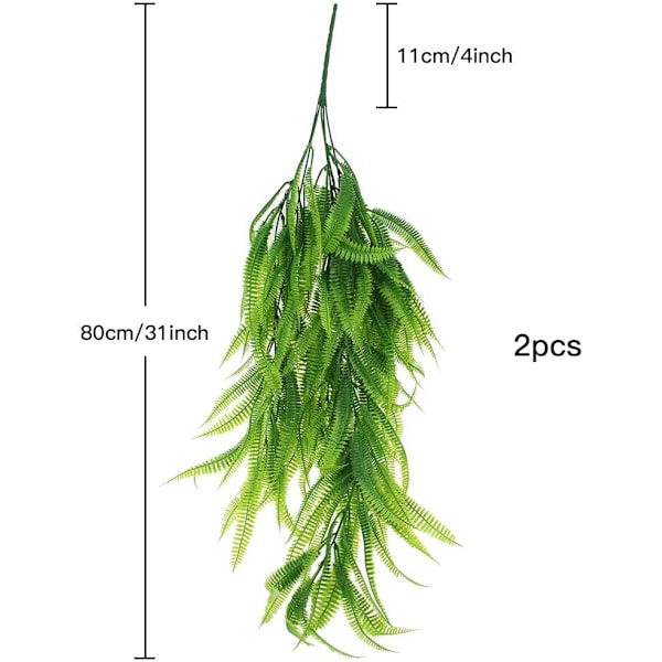 2 st konstgjorda ormbunkar falska växter Boston blad konstgjorda falska