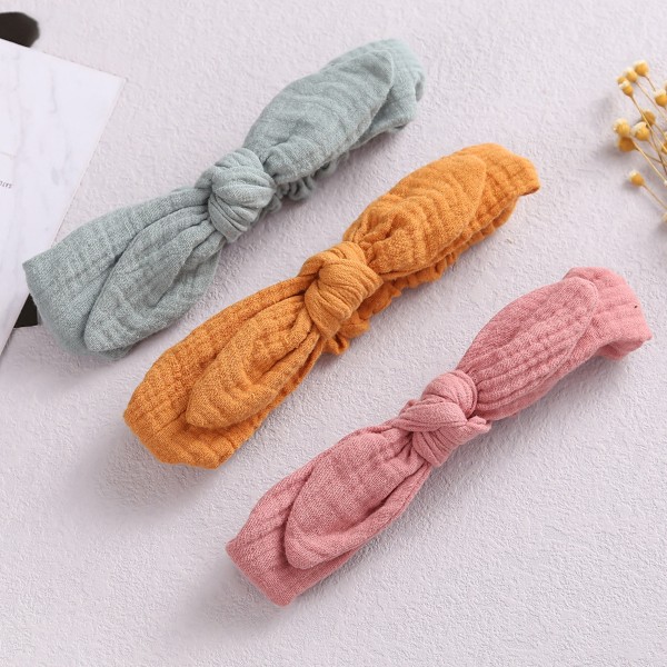 10 st Baby Bow Hållband Turban Knuten, Flickors Hårband för Nyfödda, Småbarn och Barn