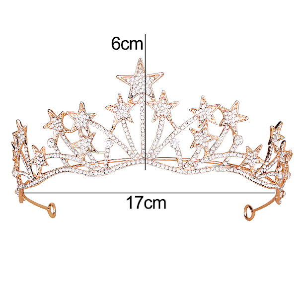 Stjärnhuvudband Krona,Huvudband Kristall Strass Hår Smycken Brud Prinsessa Födelsedag Bröllop