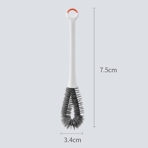 Långskaftad Nylonflaskkvast, 360 Grader Flexibel Flaskrengörare Glasrengörare (2-pack)