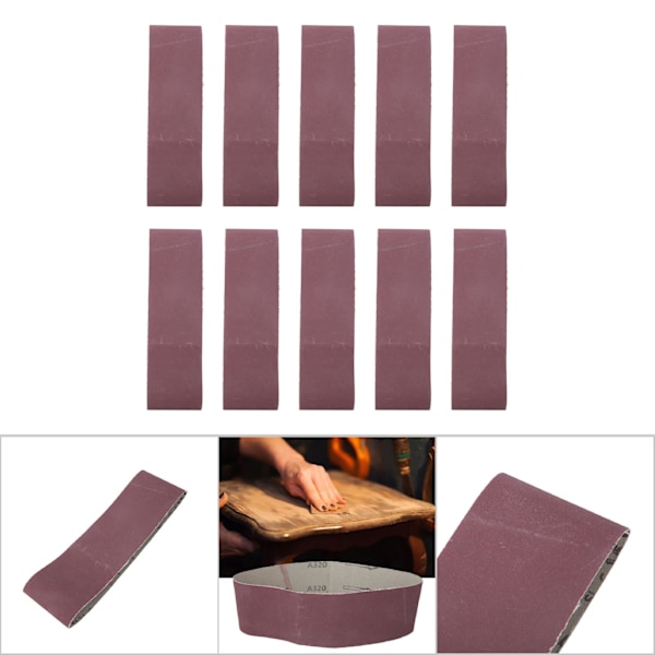 10 stk. 533x75mm Slibebånd 21x3 tommer Slibebånd til Båndsliber Dele 240-1000 Korn (320#)