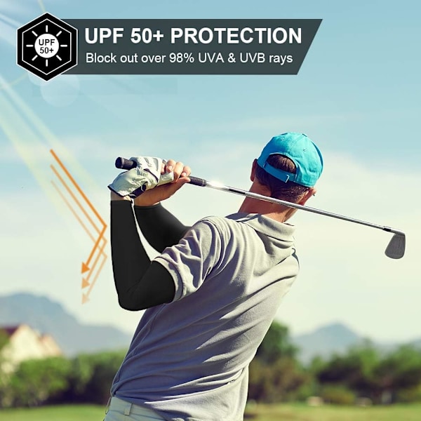 2 Par Solskyddande Armstrumpor för Män och Kvinnor, UPF 50 Armöverdrag
