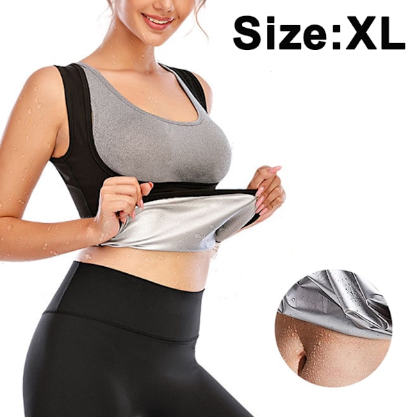 Svedvest til Kvinder med Mavekontrol, Sauna Vest til Kvinder Slankende Kompression Abdomen Fitness Svedvest