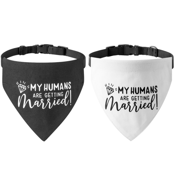 Wedding Dog Bandana, 2 Pack,  Dog Scarf, Engagement