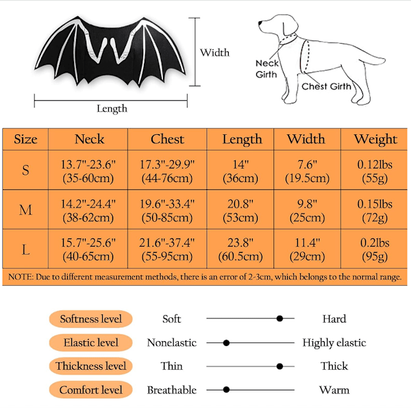 Halloween Hundekostume, Kæledyrs Kostume Lysende Bat Vinger Cosplay Hund Kat Kostume til Fest, Justerbar