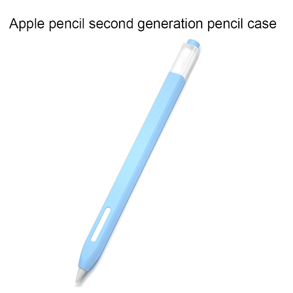 Beskyttende myk silikonhuddeksel, kompatibel med Apple Pencil 2. generasjon, gjennomsiktig geléfarge