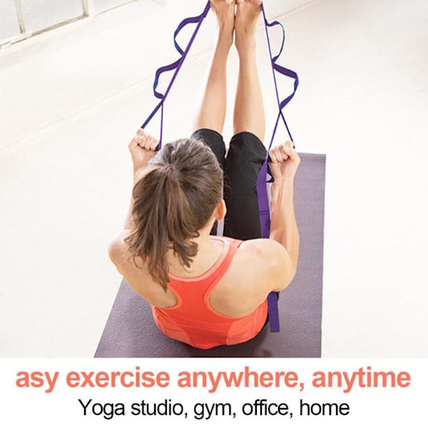 Multi-Loop Strekkestropp for Yoga, Pilates, Sport for å Forbedre Holdning og Øke Fleksibilitet
