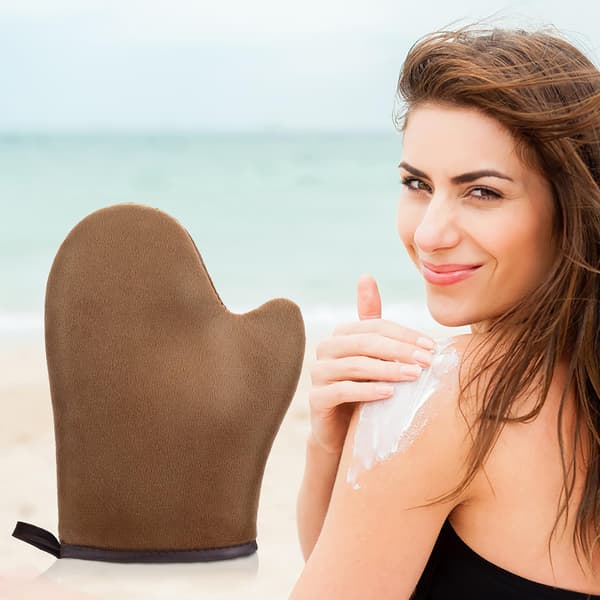 Bronze Tan Self-Tanning Mitt Self-Tanning Mitt with Thumb Machine Washable and Reusable Back Applicator Mitt