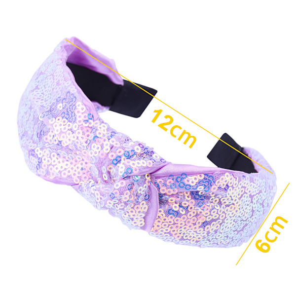 Boho knutna pannband Mode Yoga pannband Glitter Sequin pannband för damer Vuxna elastiska håraccessoarer