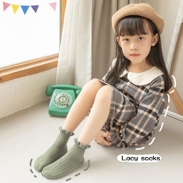 Babyflicka Strumpor Retro Toddler Peplum Fransad Tassel Snörning Ankelklänning Strumpor Lilla Flickan Stövlar Strumpor