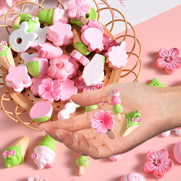 30 stk. Blomsterharpiks, Kunstalbum Flatback Scrapbooking Pynt DIY Scrapbooking Håndværk Tilbehør