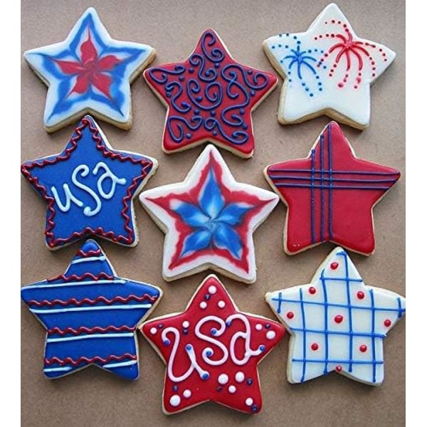 Star Cookie Cutter Set-5 st Rostfritt stål Femuddiga molds Fondantkaka Cookie Cutter Set Bakverksform-för 3d julgran/Linzer