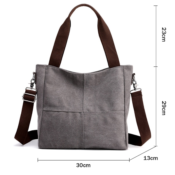 Handväskor, Canvas Crossbody Väskor för kvinnor Mode Crossover Plånbok Bomulls Axelväska