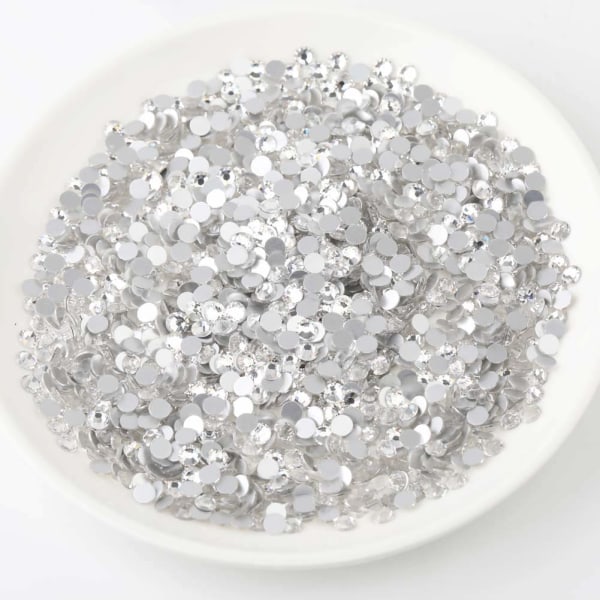 1440 stk Flat Back Krystall Rhinestones Runde Steiner for Nail Art