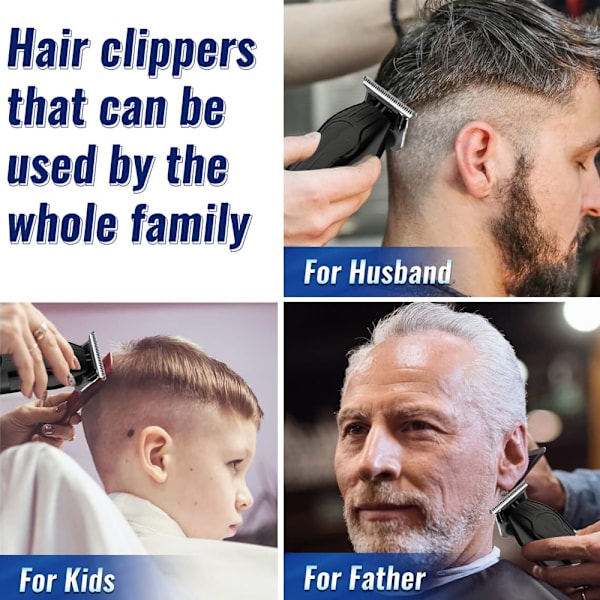 Hårklippar för Män Professionell Hårklippningssats Sladdlös Hårklippar för Hårklippning