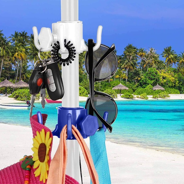 Heavy Duty Strandparasol Sandforankring, Parasolholder Stativ, Strandparasol Sæt med 2 stk. 4-grenede Strandparasol Hængende Krog