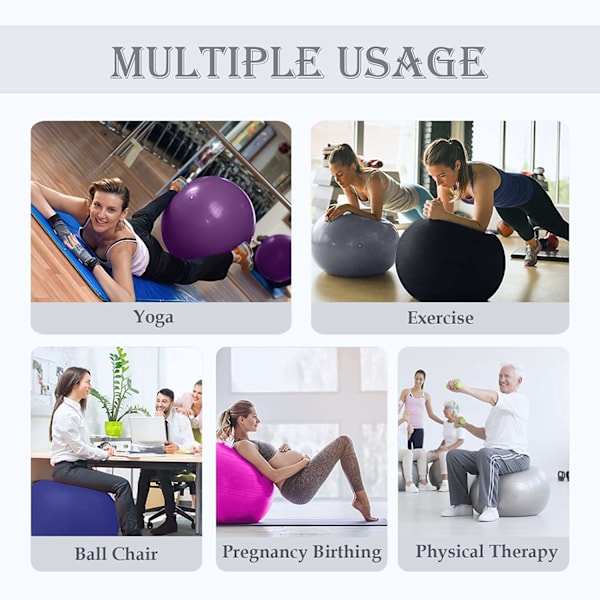 Träningsboll Extra Tjock Yogaboll Stol för Kontor & Hem & Gym